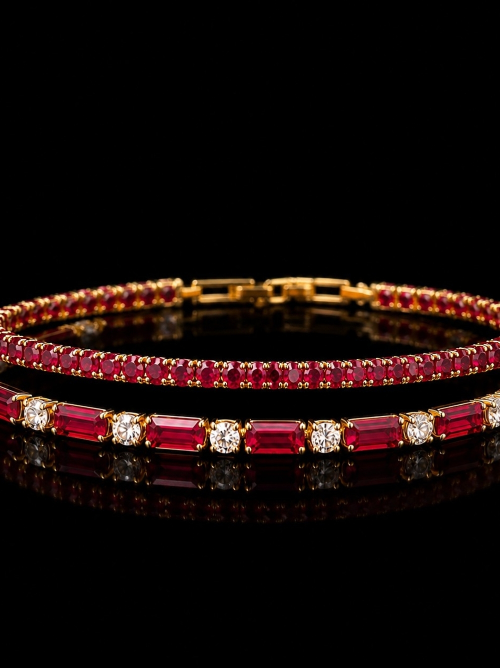 Crimson Sparkle Fashion Bracelet Set NEW